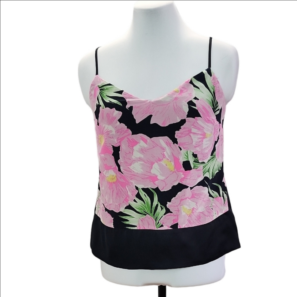 FRENCH CONNECTION 100% Silk floral adjustable straps camisole